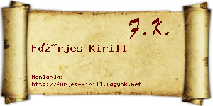 Fürjes Kirill névjegykártya